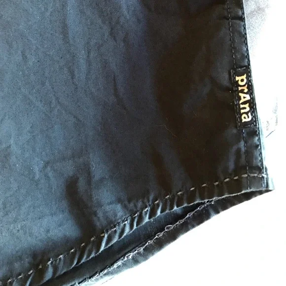 Prana Mens Organic Cotton Navy Short Sleeve Button Up Shirt size L - Picture 4 of 6